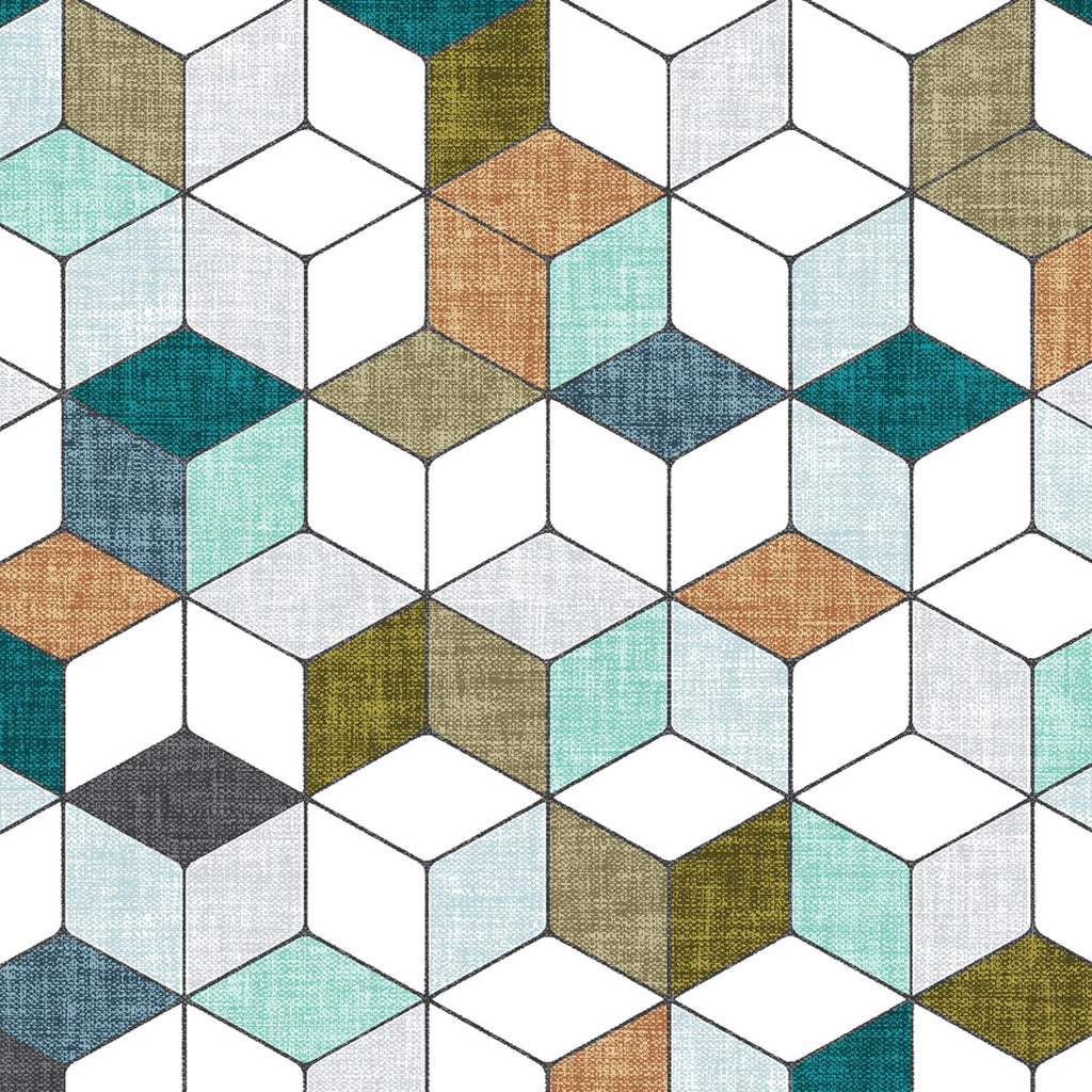 Clothworks Forest Glade - Turquoise Hexo