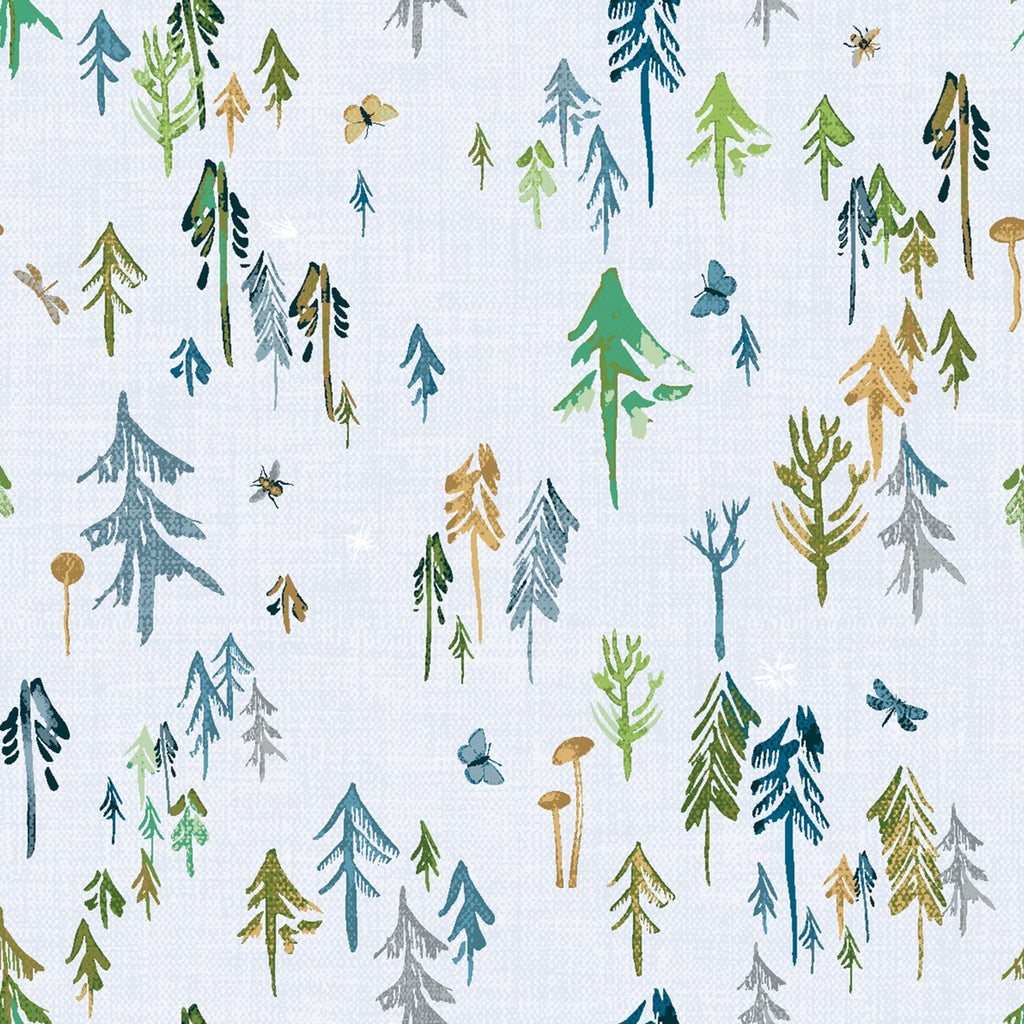 Clothworks Forest Glade - Mist Grey Forest