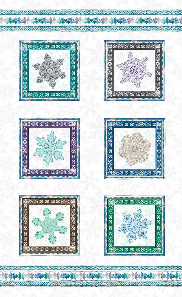 Scandinavian Winter - Multi Color Digital 27in Ice Crystals Panel