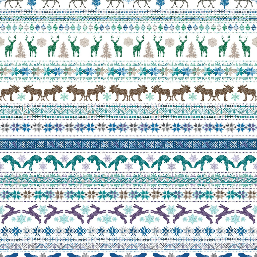 Scandinavian Winter - Multi Color Digital Fair Isle Animals
