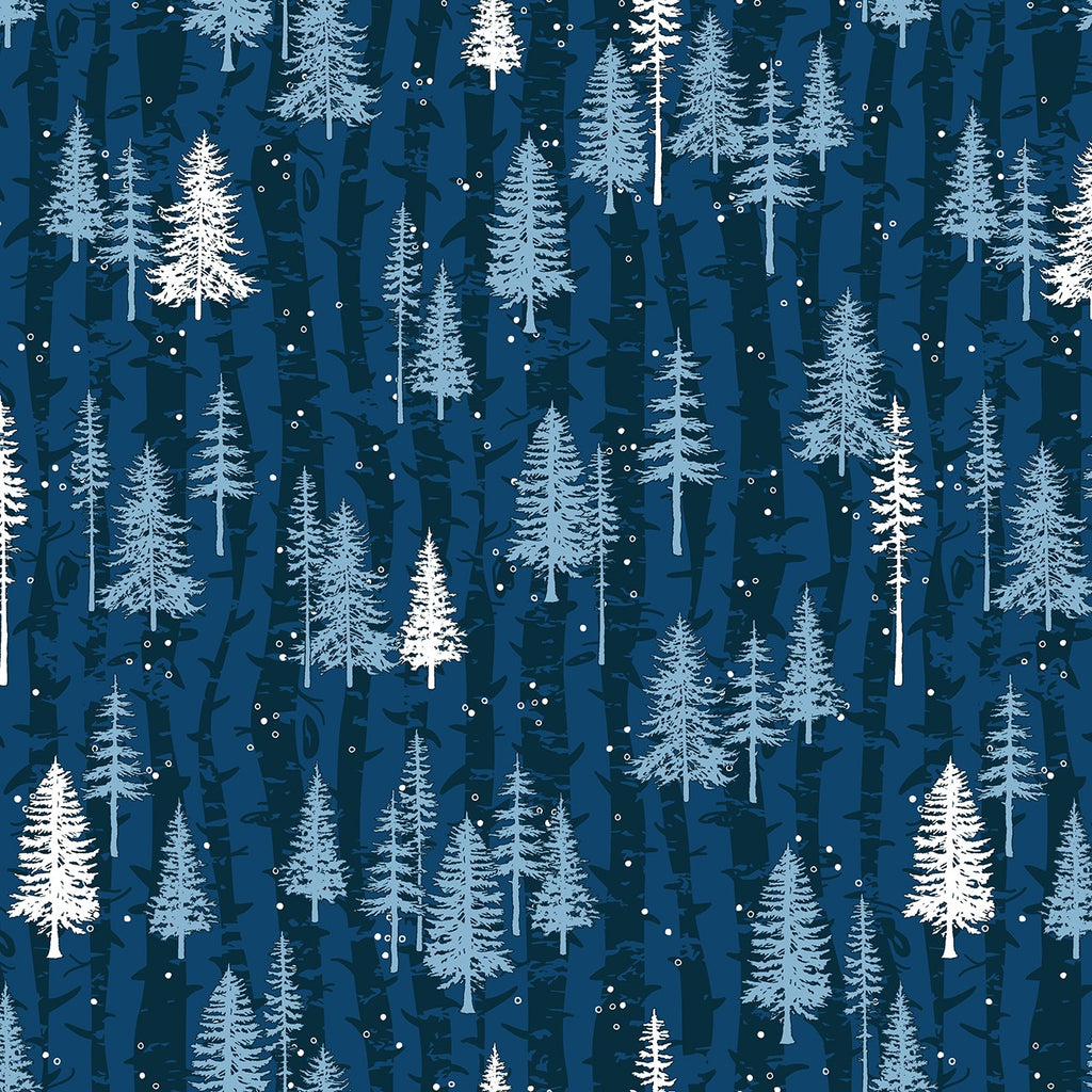 Scandinavian Winter - Dark Blue Boreal Forest