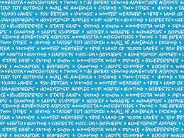 All MN Shop Hop - Minnesota Words Blue